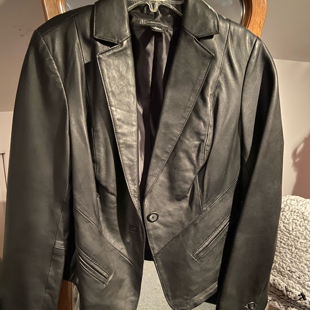 INC - International Concept Leather Jacket - small